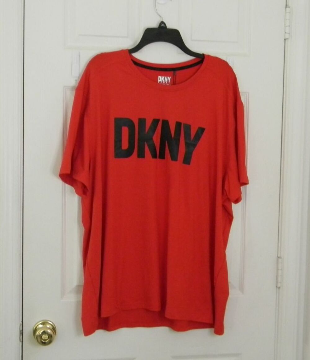 DKNY Sport Red Spellout Cloud Plus Tee Athletic  Sz 3XL NWT